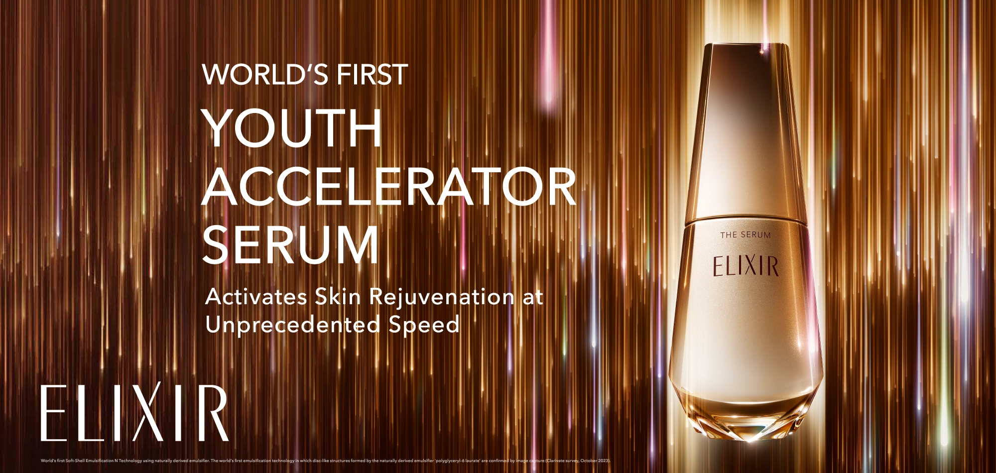 WORLD‘S FIRST / YOUTH ACCELERATOR SERUM / Activates Skin Rejuvenation at Unprecedented Speed / ELIXIR