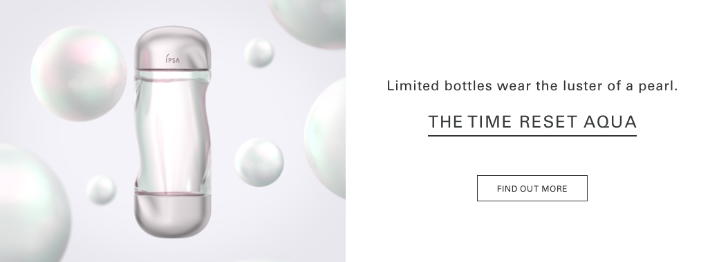 Limited bottles wear the luster of a pearl. THE TIME RESET AQUA
