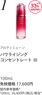 パワライジング コンセントレート III 免税価格 17,600円 国内参考価格